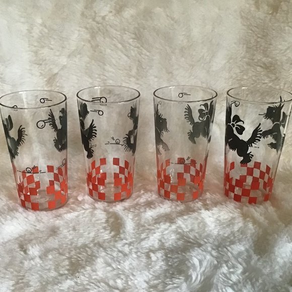 Hazel Atlas Black Scottie Dog Tumblers / Glasses - Picture 2 of 6